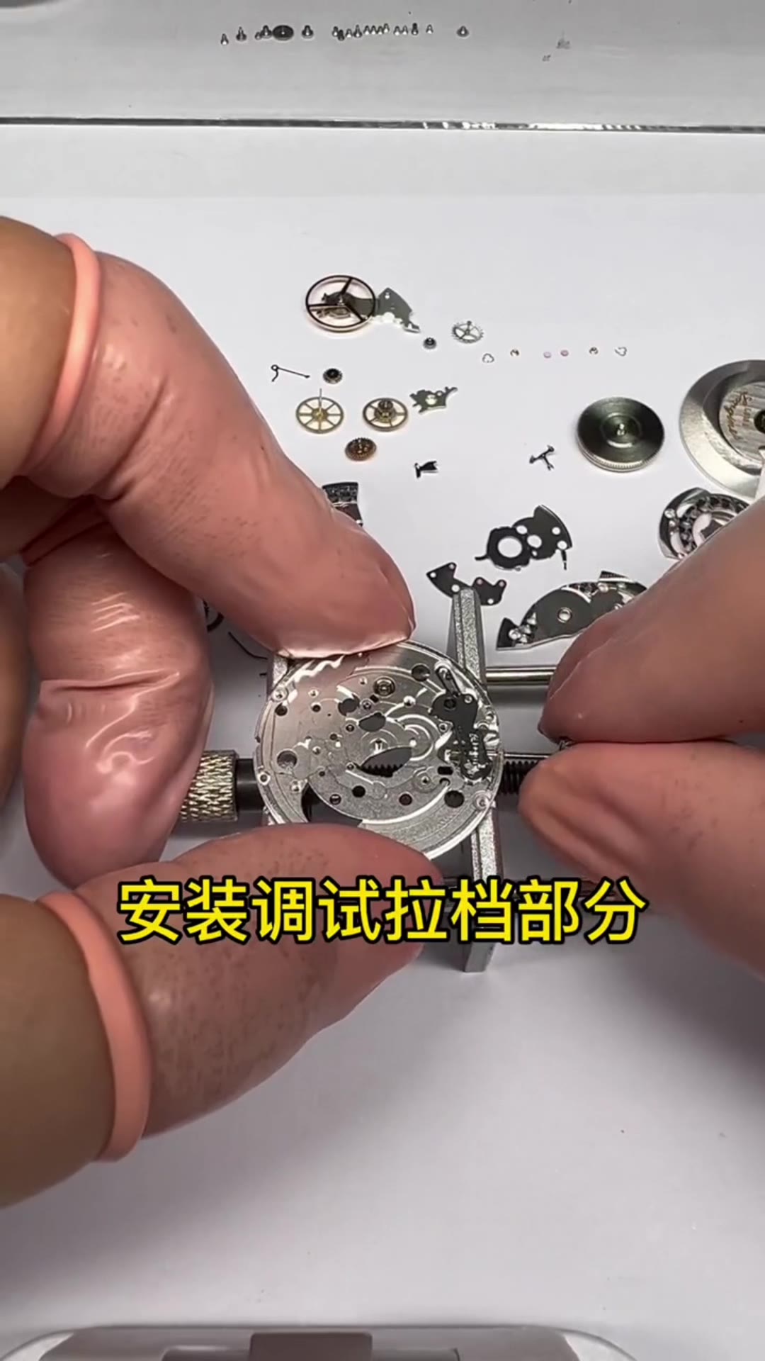 清洗完成后重新组装机芯